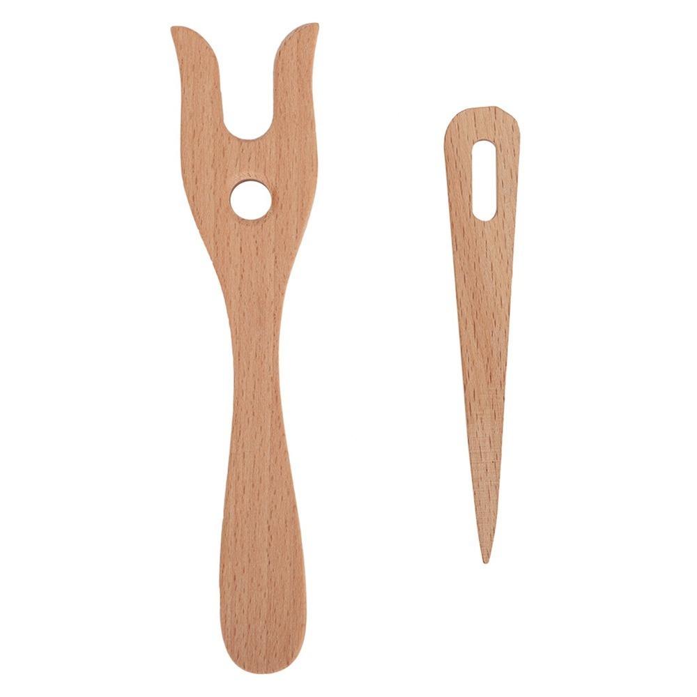 2Pcs Eye Needle Design Lucet Fork Kit Fork Type Structure Braided Craft Tools  For Bracelet Making