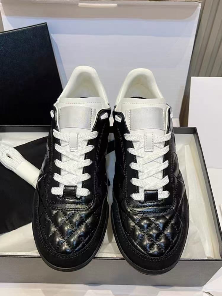 

Rhombus women s lace-up casual sneakers round head board shoes fashion leather 40 чёрный