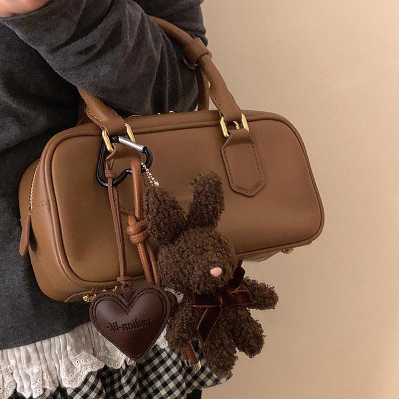 Kawaii Plush Rabbit Keychain Y2K Cute Sweet Bunny Stuffed Keyring Backpack Pendant Bag Hanging Decoration For Girls Gift
