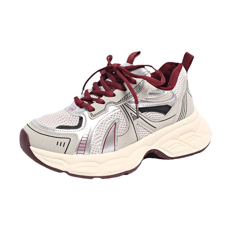 Retro dad shoes women's ins tide 2025 spring new thick-soled heightening versatile fashion casual lightweight sports shoes