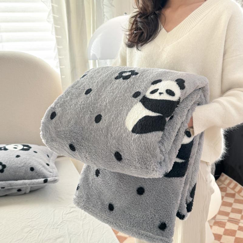 Premium Winter Coral Fleece Plaid Blanket for Women - Thickened Milk Fleece Office Nap Throw