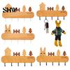 Entryway Wall Storage Wooden Key Holder with 5 Hooks, Cartoon House Theme Organizer, Multi Kitchen Utensil Rack Purpose Hanging for Keys Pet