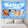 Custom Name Bluey Print Tapestry, Backdrop, Easy Setup, Ideal for Bedroom, Office & Living Room, with Aesthetic Wall Hanging Decor.