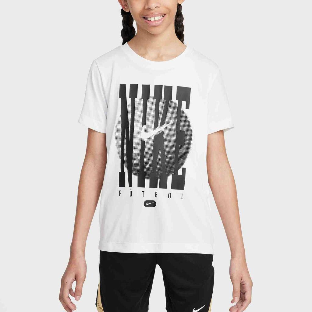 Nike Dri-Fit T-Shirt Schnelltrocknend Trainingsstrick Leicht Kurzarm Kinder Tops Weiß HQ3257-100