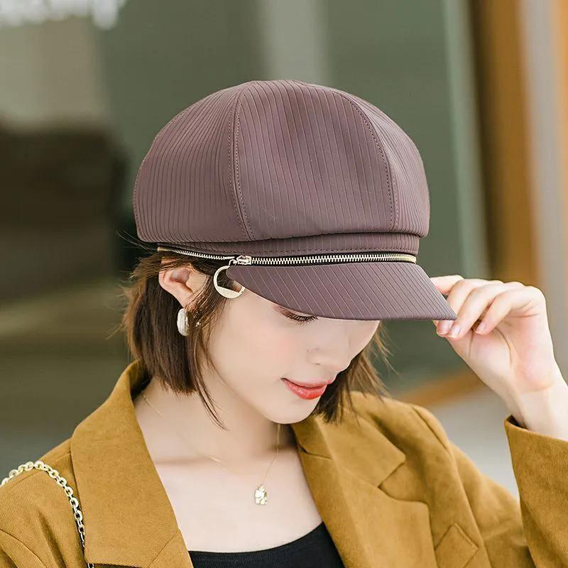 WTEMPO Solid Color Windproof Cold-proof Retro Elegant Warm Thicke Hats Women's Autumn Winter Casual Versatile Hats