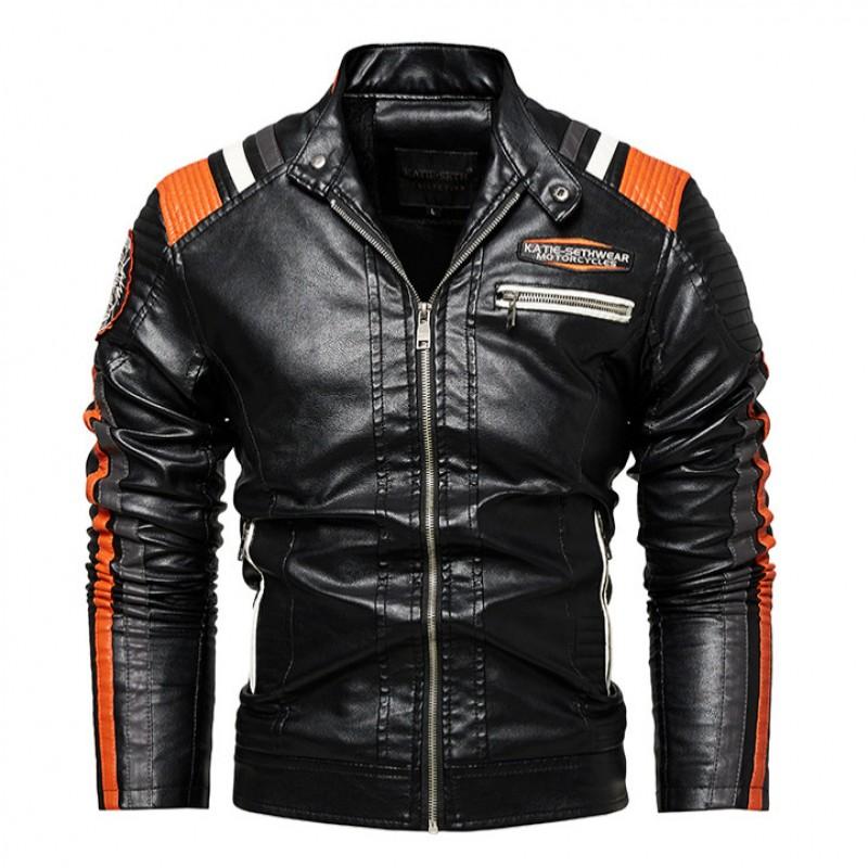 Mens Plus Size Color Block Biker