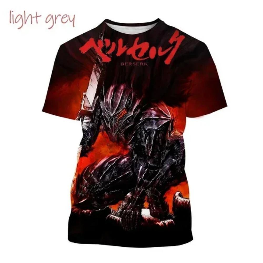 Anime Berserker 3D Printing  Anime Casual Street Style Hip Hop Short Sleeve Man