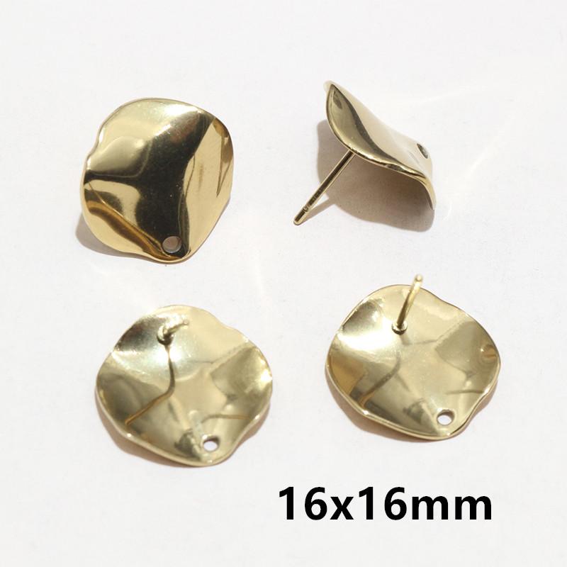 20pcs Irregular Polygonal Geometric Earring Stud Posts Stainless Steel Gold DIY Earrings Jewelry Making Accessories Findings