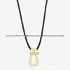Women's 18K Rose Gold Fred Medium Diamond Horseshoe Necklace with Horizontal Nautical Buckle Choker.
