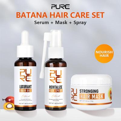 Batana Haarwuchs-Set, pflegendes Anti-Haarausfall-Haaröl & -Spray & -Maske, Kur, Rosmarinöl, Biotin, Haarpflege-Set
