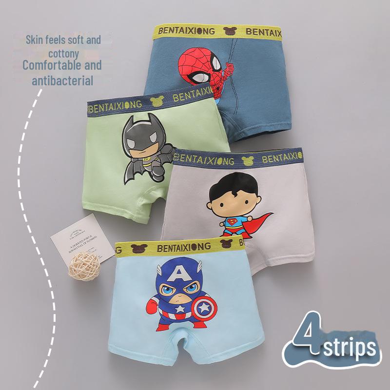 

Детские трусы-боксеры из чистого хлопка - антибактериальное нижнее белье для мальчиков, детей и малышей L 5-6 years 35-45 lbs