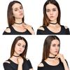 Nischen-Schwarzes Choker-Set 4 Stilvolle Halsketten Trendige Zarte Schlüsselbeinkette Halsschmuck Halskette Accessoires für Damen