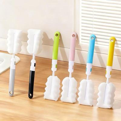 Ergonomic Baby Bottle & Nipple Brush with Soft Sponge for Safe and Easy Cleaning