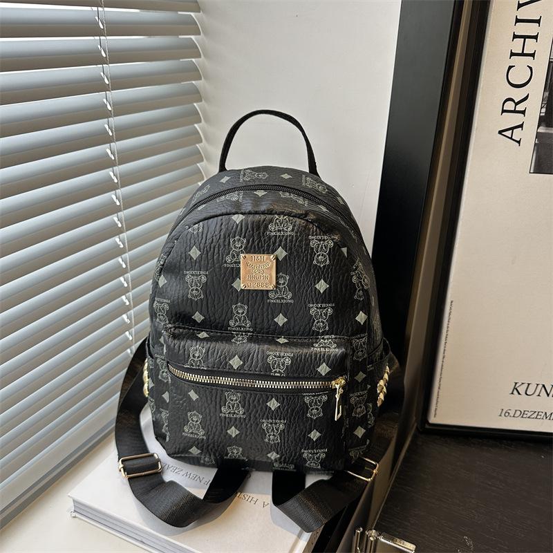 

Модный тренд повседневный текстурный рюкзак весна новый нишевый дизайн женская сумка простой рюкзак чёрный