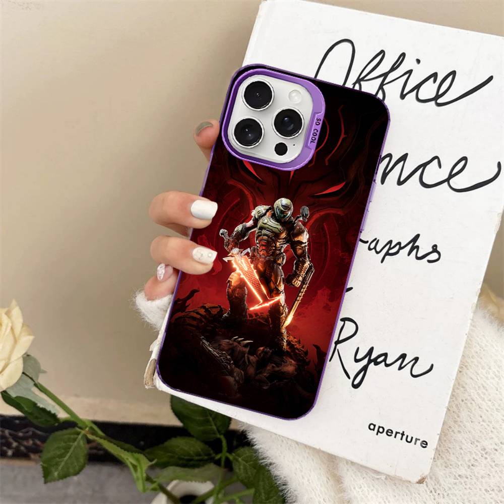 Cool Game H-DOOM Eternal-S Phone Case Color Silver Shell For lPhone 17 16 16e 15 14 13 12 11 Pro Max Plus
