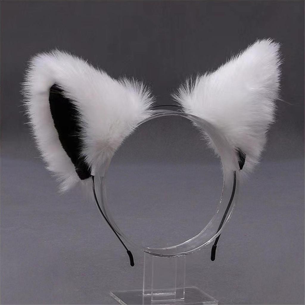 Diadema y pinzas con orejas de animales: Gato, zorro, perro lobo con cascabeles: accesorios para el cabello de cosplay para mujeres.