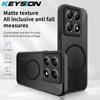 KEYSION Magnetic Phone Case for for Xiaomi 14T Pro 5G Silicone+PC Matte Translucent Clear Shockproof Back Cover for Xiaomi 14T