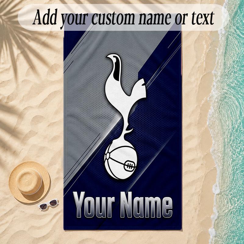 Beach TowelTottenham Hotspur FC Custom Name Text Personalized Soft Towel for Beach Pool Indoor Home Decor Gift