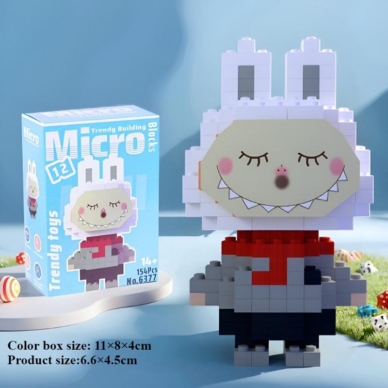 

Labubu small particle building block compatible Lego building block labubu assembled building block children s educational toy ornament