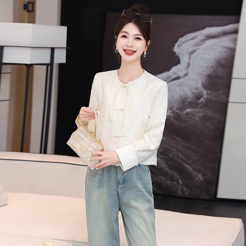 

2025 Spring Chinese Style Sequin Frog Button Jacket ME6030 – Elegant, Slimming Design M (45-55 kg)