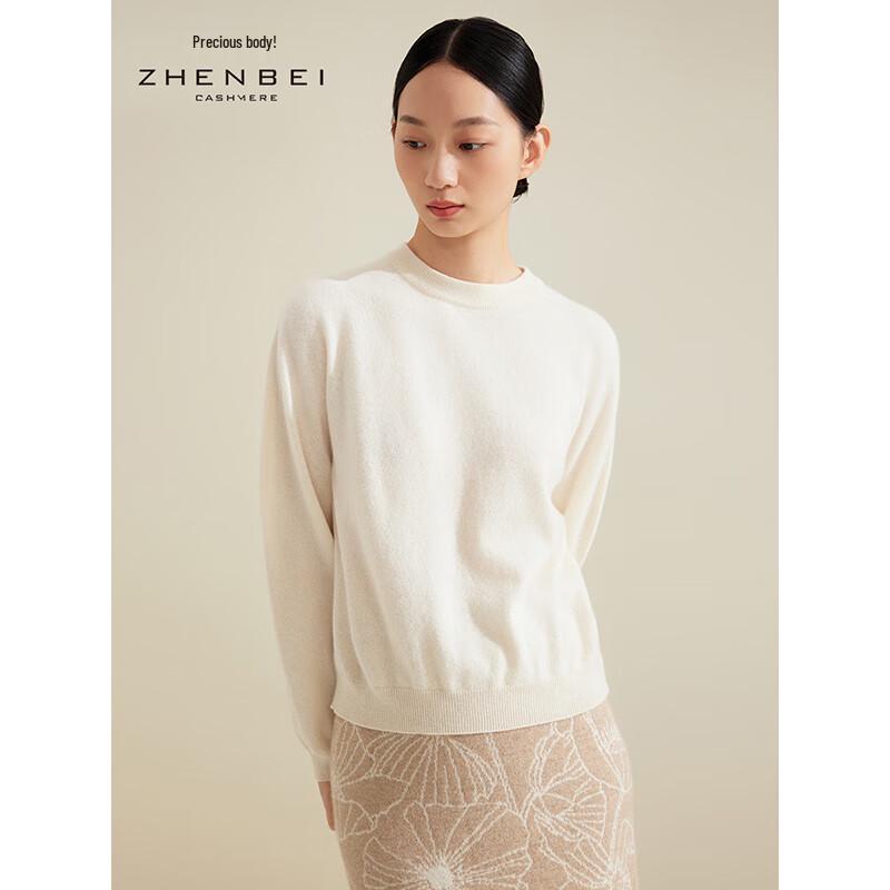 Zhenbei Women s Fully Formed Cashmere Round Neck Sweater XL