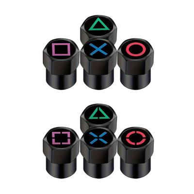 Car Wheel Tire Valves Stem Caps Car Tyre Air Pressure Caps with Pattern Airtight Seal Stem Cover Tire Accessory for Car