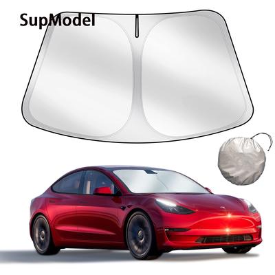 Voor Tesla Voorruit Zonnescherm Opvouwbaar Voorraam Zonneschermhoes Hittebescherming Vizier Voor Model Y Model3 2025 Accessoires