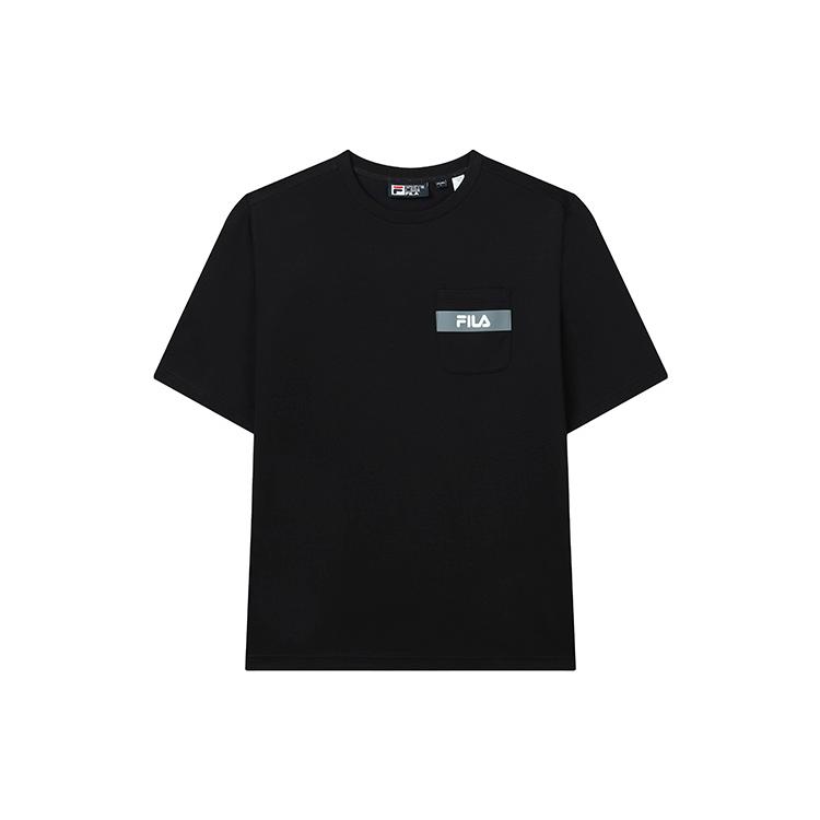 FILA Drop Shoulder Sleeve T Shirt Men s Jet Black F11M219104FBK L