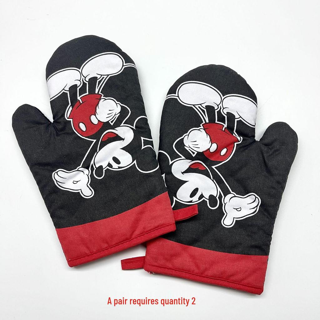 Minnie & Mickey Mouse Cartoon Heat-Resistant Gloves for Kitchen Baking and Microwave Use