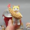 5pcs Tempura Anime Cute Cat Doll Set Figures COS Fried Shrimp Cat Figure Kawaii Toys PVC Model Ornamen Birthday Gifts
