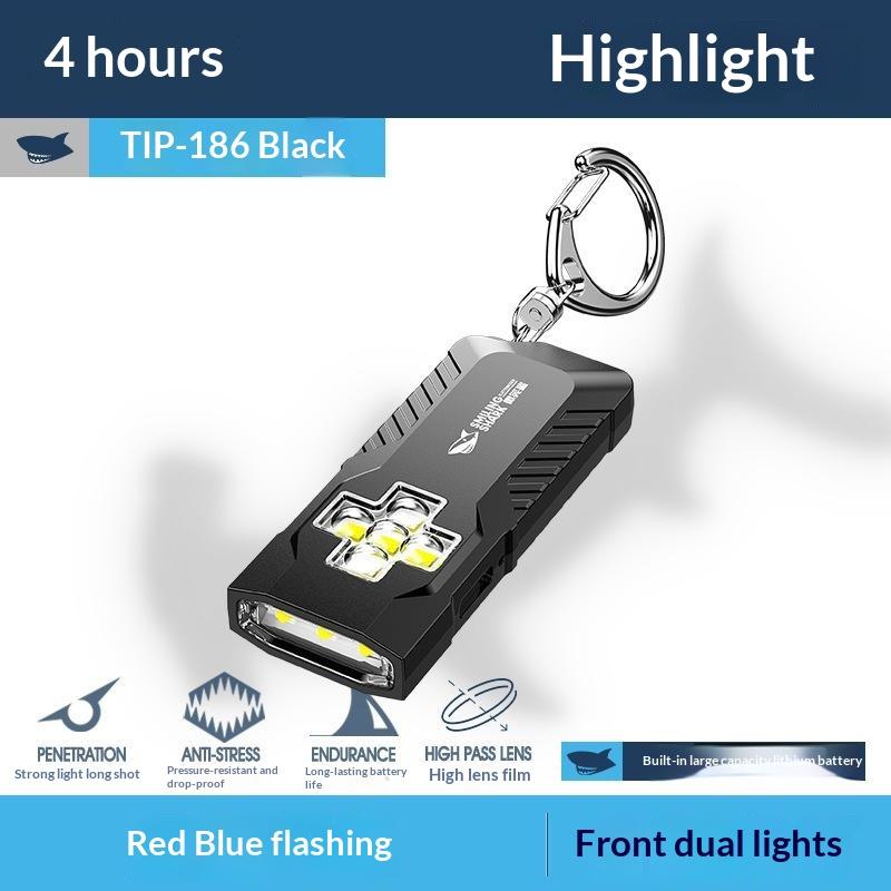 Multifunctional Keychain Flashlight Usb Rechargeable Mini Flashlight With Cob Work Light Keyring Camping Walking Pocket Lamp