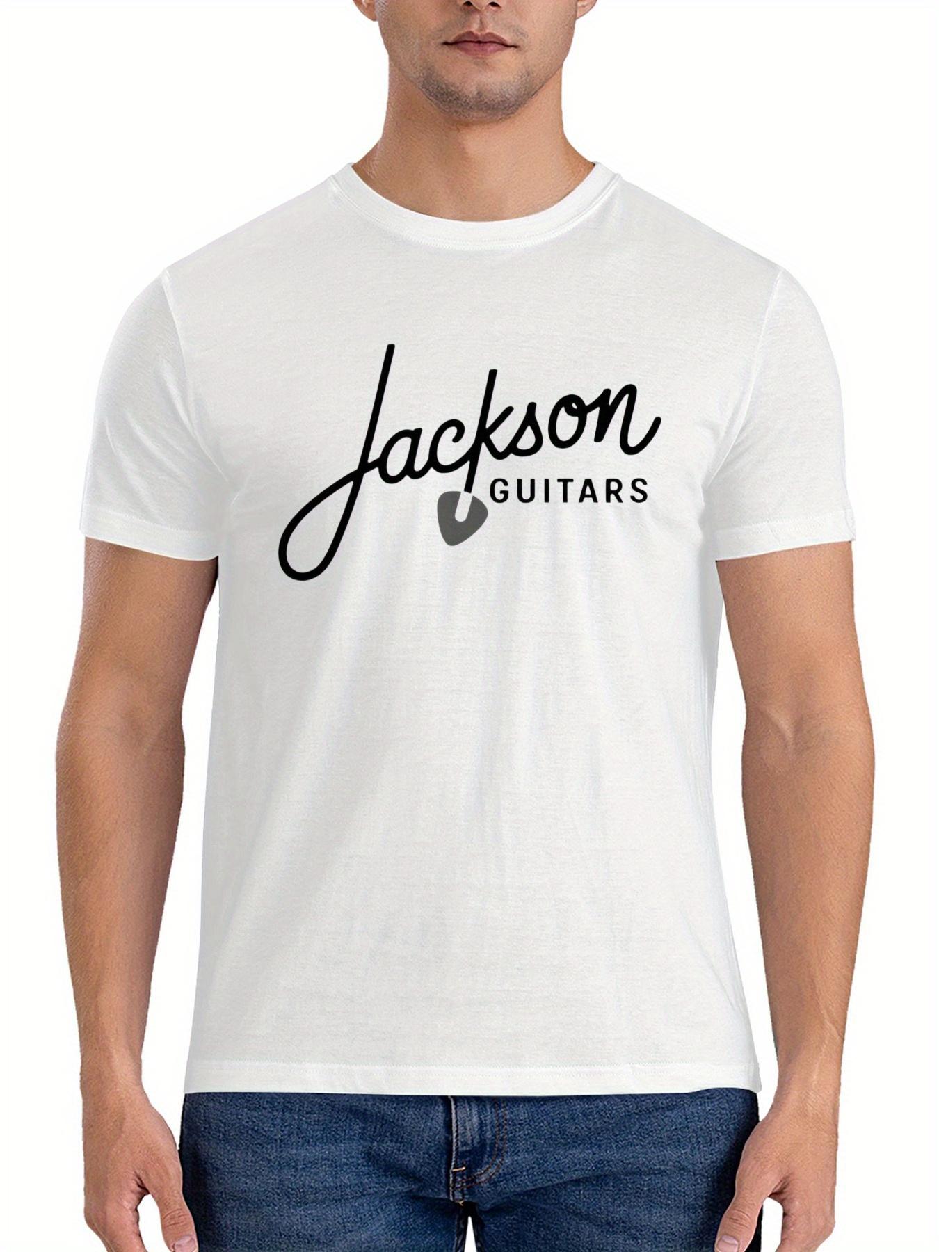 Мужская черная футболка с коротким рукавом и логотипом Jackson Guitars, европейский размер - Повседневная летняя футболка с графическим геометрическим дизайном, классический крой, круглый вырез S