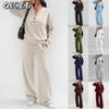 Women's Fashion Casual Long Sleeve V Neck Pants Suits