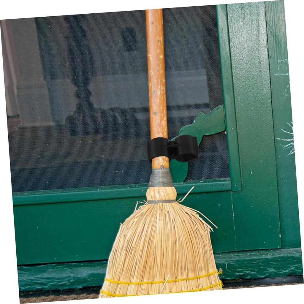 4Pcs Double Pipe Clamp Connector for Broom and Dustpan Inner Plastic Shelf Pole Fastener Clips for Warehouse and Supermarket Shelf Link Accessories