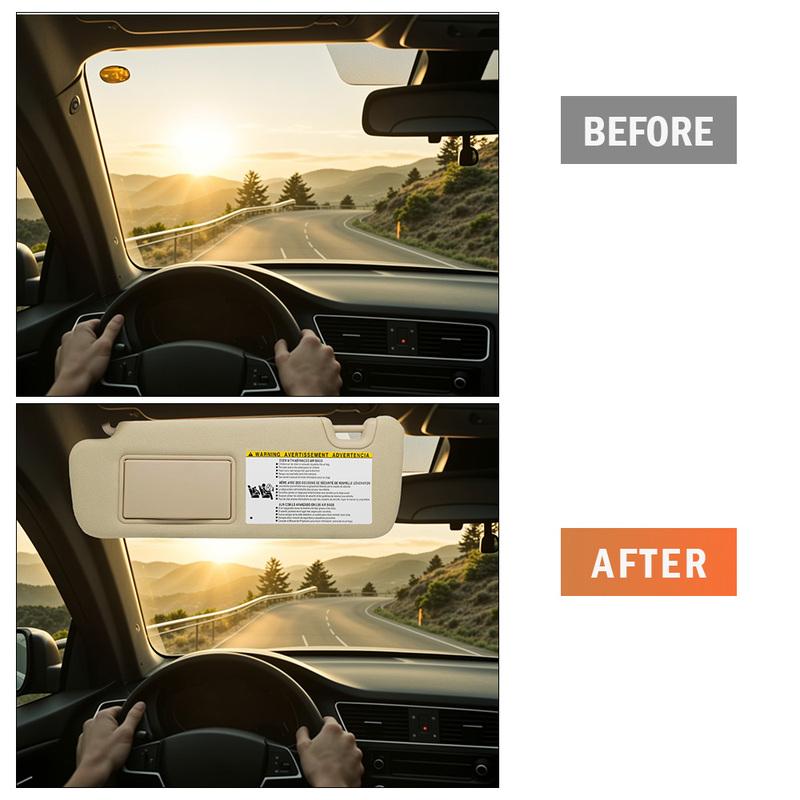 Car Left Right Sun Visor With Mirror Light for Toyota Highlander 2014 2015 2016 2017 2018  Beige/Grey 743100E074A0