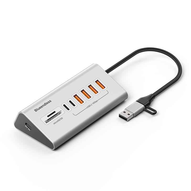 

7 Ports USB A USB C Hub 3.0 Docking Station 5Gbps Type C Splitter Extension Multi Socket Aluminum Adapter PC Laptop Accessories Type C