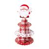 Round Santa Claus Cupcake Stand 3 Tier Cake Display Rack  Christmas Party Supplies