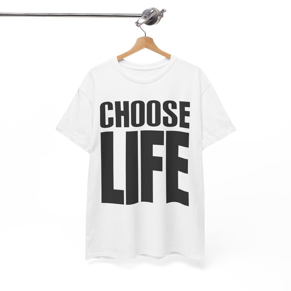 CHOOSE LIFE Black T Shirt Wham George Michael Retro 80#039;s fancy dress Unisex Tee Unisex T-Shirt XXXXL