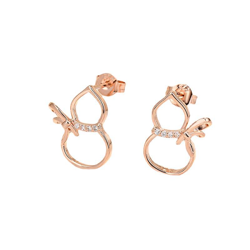 Neues Produkt Schlichte und vielseitige kleine Kürbis-Ohrringe Exquisite frische süße Nischendesign Mikro-eingelegte Ohrringe