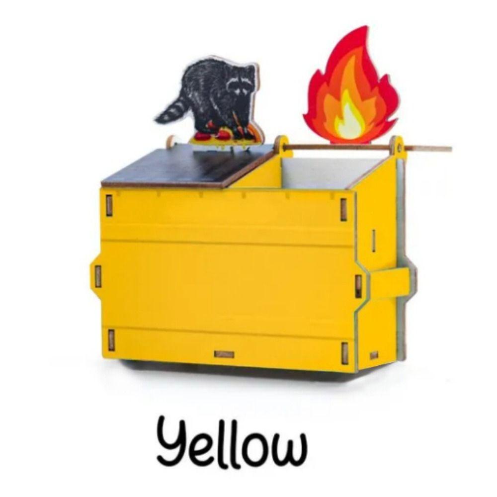 Model Doll Wood Pen Container Raccoon Desk Stationery Storage Wood Pen Holder  Office Desktop