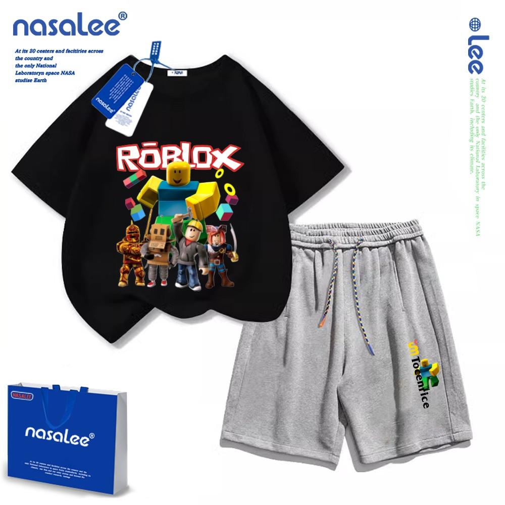 Fashionable children's cartoon pattern children's T-shirt+shorts children's shorts