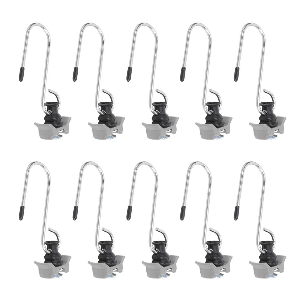 10PCS Single Stud Fitting L Track Tie Down Anchor with Hook for Van Pickup Trucks Trailers Breaking Load 110lbs Orange