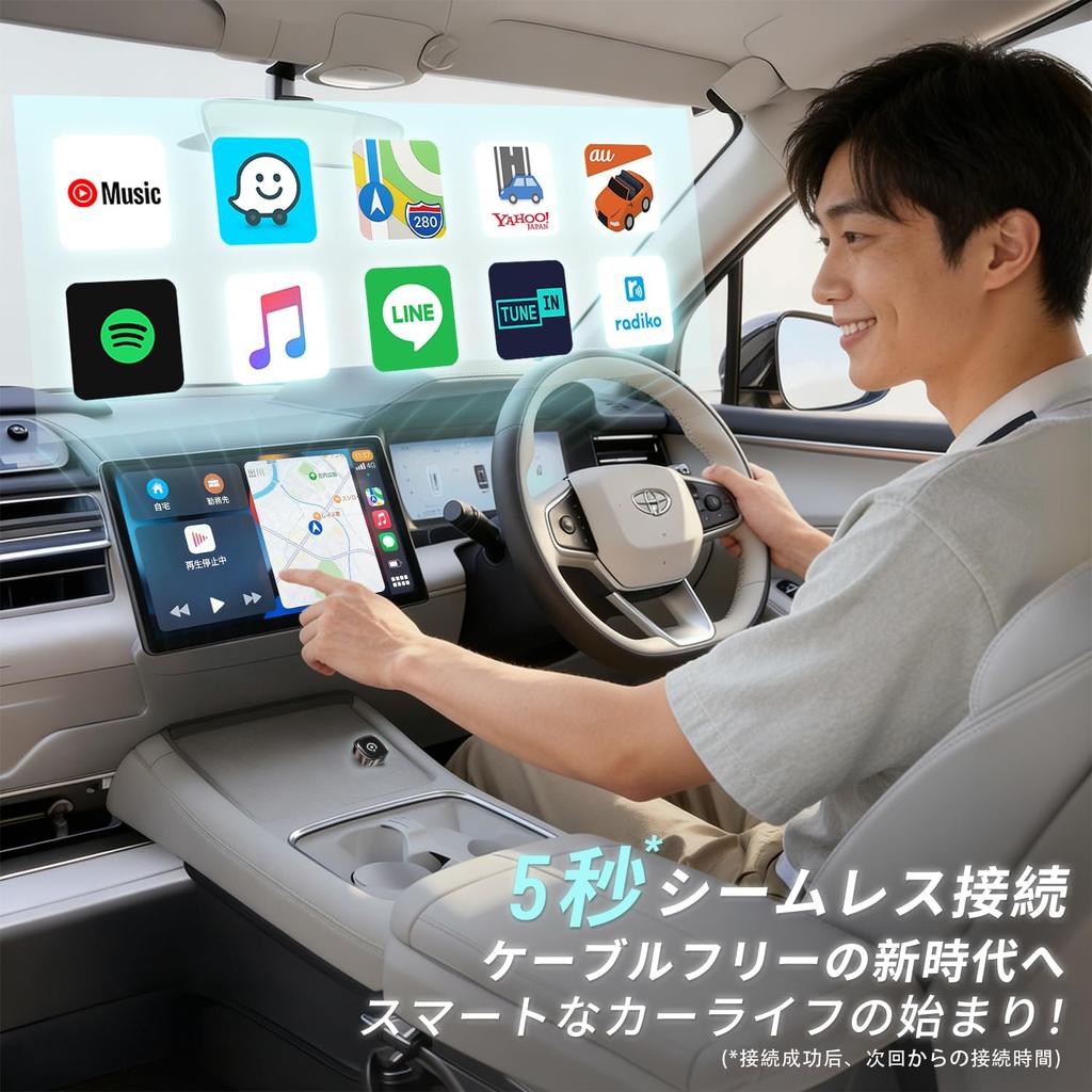 ZTSULEE for CarPlay Android Auto Wireless Adapter with Converts Factory Wired Connection to Automatic Connection with No Plug Bluetooth and Google