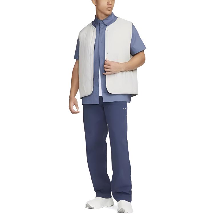 Nike Shirts Men's Diffused Blue Pointed Collar Moderate Workwear DX3340-491