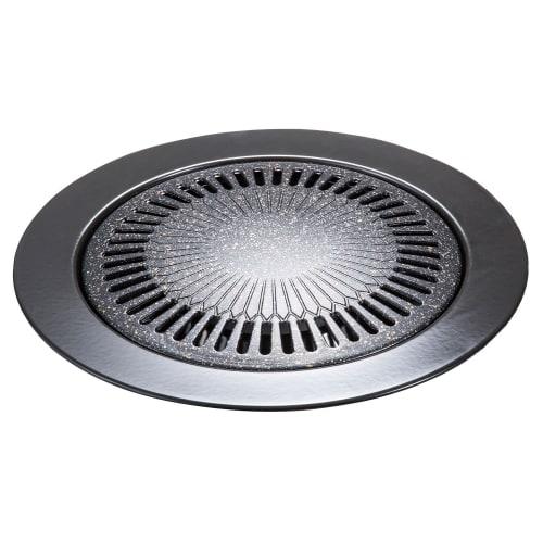 Bestco Direct-Fire Yakiniku Grill Plate, Low Calorie, Round, 33cm, Marble Diamond Coat, ND-5081