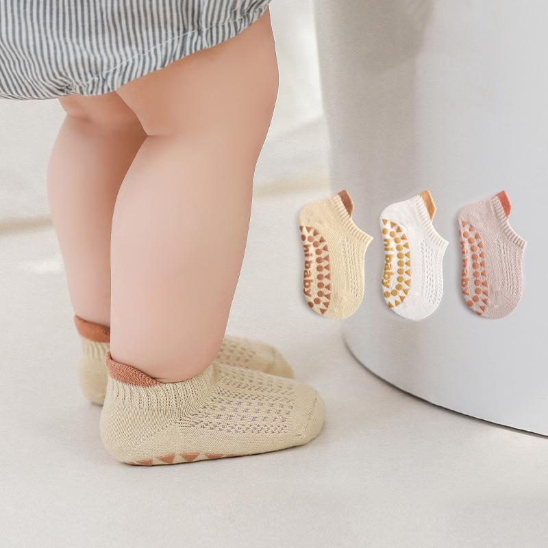 3pairs/lot Summer Baby Socks For Girls Boys Cotton Mesh Thin Infant Girls Toddler Floor Boy Non Slip Sock 0-5Years Old