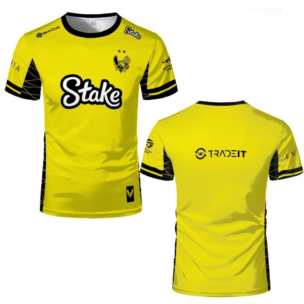 Team Vitality Esports Club University 2025 IEM Cologne Dres CSGO Pro League Major Tréninková Uniforma Unisex Nové Žluté Tričko