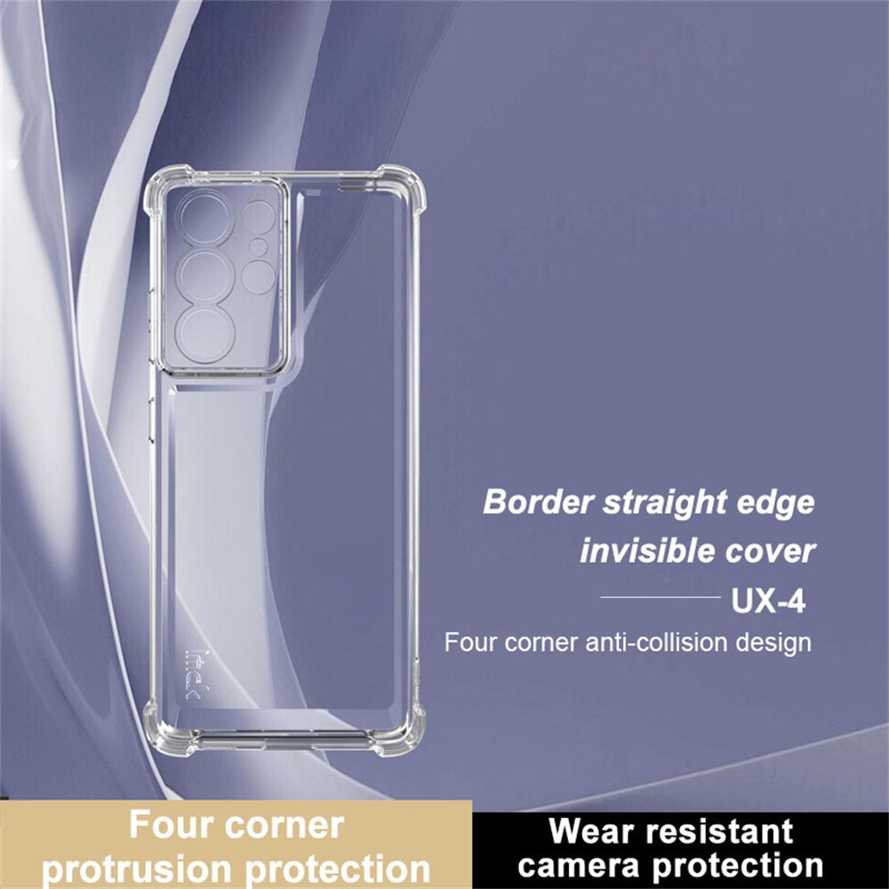 

IMAK UX-4 Series for Samsung Galaxy S21 Ultra 5G Case Straight Frame Four Corner Shockproof Clear TPU Cover A