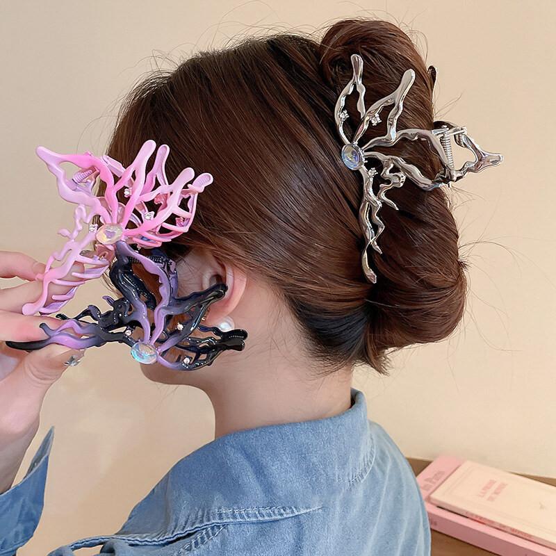 Large Butterfly Metal Hair Clip for Women Elegant Temperament Shark Hair Clip Fashion Girl Hair Clamp