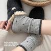 Sock - Winter Polka Dot Soft Lace Versatile Mid-calf Socks with Stretch, Soft Fabric, Comfortable and Warm Wool Socks